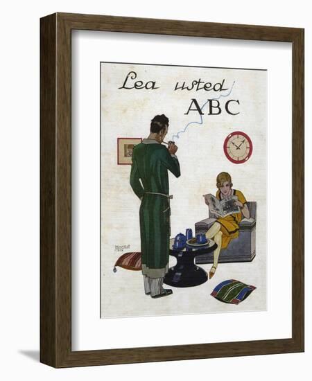 Woman Reading ABC Magazine, Magazine Plate, Spain, 1930-null-Framed Giclee Print