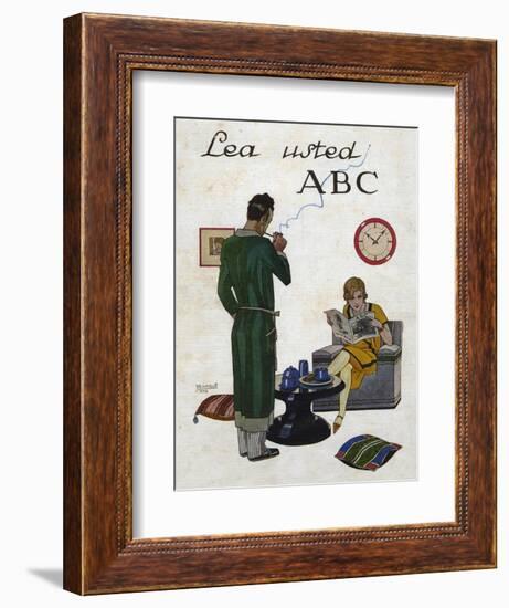 Woman Reading ABC Magazine, Magazine Plate, Spain, 1930-null-Framed Giclee Print