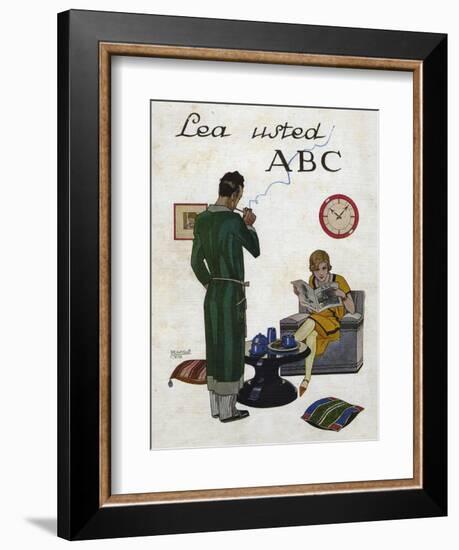 Woman Reading ABC Magazine, Magazine Plate, Spain, 1930-null-Framed Giclee Print