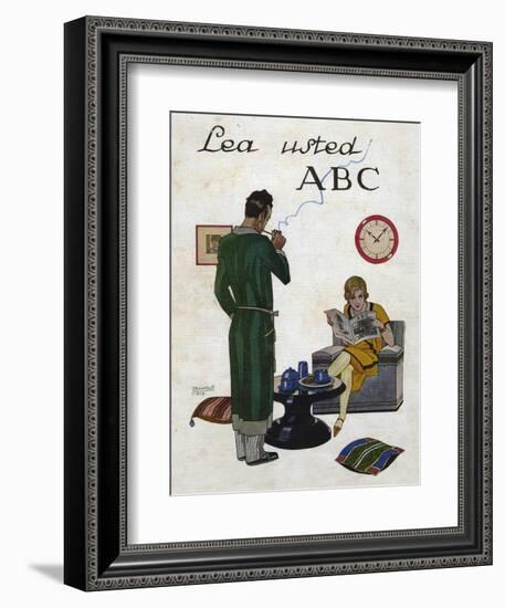 Woman Reading ABC Magazine, Magazine Plate, Spain, 1930-null-Framed Giclee Print