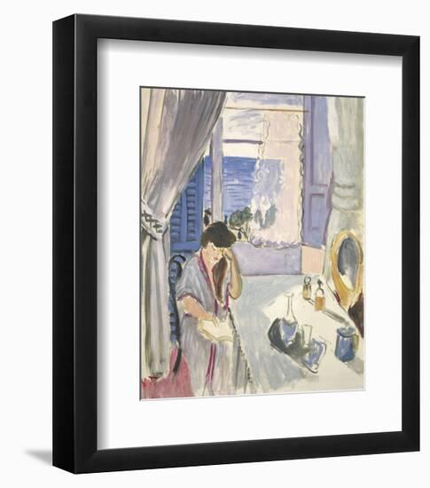 Woman Reading at a Dressing Table, Late 1919-Henri Matisse-Framed Art Print