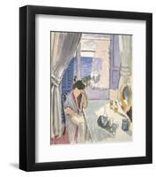 Woman Reading at a Dressing Table, Late 1919-Henri Matisse-Framed Art Print