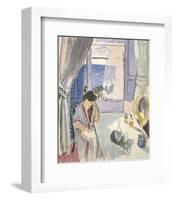 Woman Reading at a Dressing Table, Late 1919-Henri Matisse-Framed Art Print