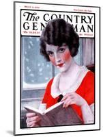 "Woman Reading Book," Country Gentleman Cover, March 21, 1925-J. Knowles Hare-Mounted Giclee Print