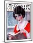 "Woman Reading Book," Country Gentleman Cover, March 21, 1925-J. Knowles Hare-Mounted Giclee Print