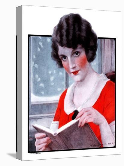 "Woman Reading Book,"March 21, 1925-J. Knowles Hare-Stretched Canvas