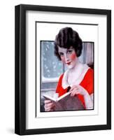 "Woman Reading Book,"March 21, 1925-J. Knowles Hare-Framed Premium Giclee Print