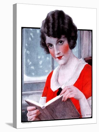 "Woman Reading Book,"March 21, 1925-J. Knowles Hare-Stretched Canvas