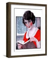 "Woman Reading Book,"March 21, 1925-J. Knowles Hare-Framed Giclee Print