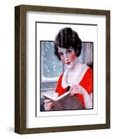 "Woman Reading Book,"March 21, 1925-J. Knowles Hare-Framed Giclee Print