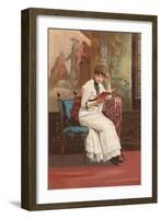 Woman Reading Book-null-Framed Art Print