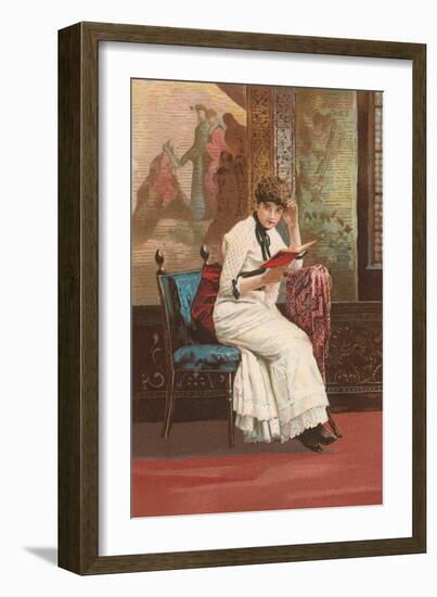 Woman Reading Book-null-Framed Art Print