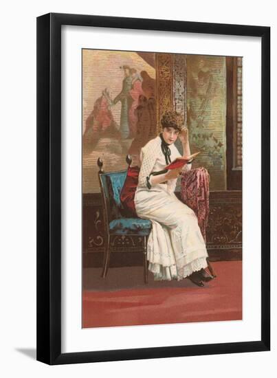 Woman Reading Book-null-Framed Art Print