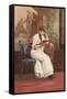 Woman Reading Book-null-Framed Stretched Canvas