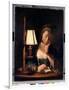 Woman Reading by a Paper-Bell Shade, 1766-Henry Robert Morland-Framed Giclee Print