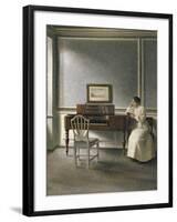 Woman Reading by a Piano, 1907-Vilhelm Hammershoi-Framed Giclee Print