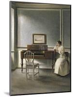 Woman Reading by a Piano, 1907-Vilhelm Hammershoi-Mounted Giclee Print