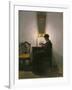 Woman Reading by Candlelight, 1908-Peter Vilhelm Ilsted-Framed Giclee Print