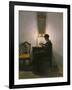 Woman Reading by Candlelight, 1908-Peter Vilhelm Ilsted-Framed Giclee Print