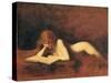 Woman Reading, C. 1880-1890-Jean-Jacques Henner-Stretched Canvas