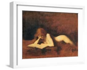 Woman Reading, C. 1880-1890-Jean-Jacques Henner-Framed Giclee Print