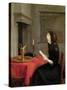 Woman Reading, circa 1662-Gerard Terborch-Stretched Canvas