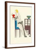 Woman Reading, Fashion Illustration-null-Framed Art Print