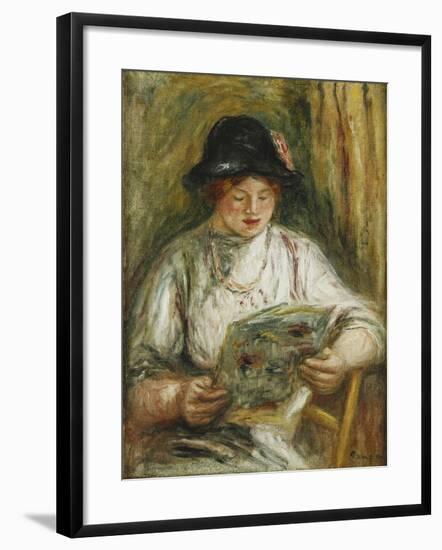 Woman Reading; Femme Lisant, C.1910-12-Pierre-Auguste Renoir-Framed Giclee Print