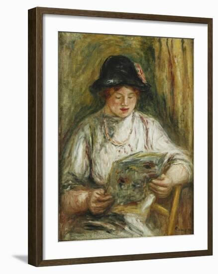 Woman Reading; Femme Lisant, C.1910-12-Pierre-Auguste Renoir-Framed Giclee Print