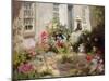 Woman Reading in a Garden-Harold Harvey-Mounted Giclee Print