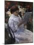 Woman Reading in a Garden-Mary Cassatt-Mounted Giclee Print