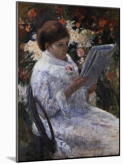 Woman Reading in a Garden-Mary Cassatt-Mounted Giclee Print
