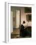 Woman Reading in an Interior-Carl Holsoe-Framed Giclee Print
