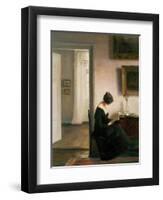 Woman Reading in an Interior-Carl Holsoe-Framed Giclee Print