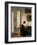 Woman Reading in an Interior-Carl Holsoe-Framed Giclee Print