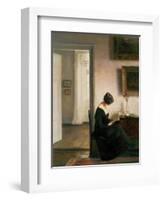 Woman Reading in an Interior-Carl Holsoe-Framed Giclee Print