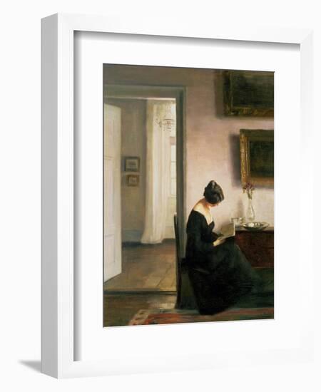 Woman Reading in an Interior-Carl Holsoe-Framed Giclee Print