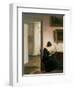 Woman Reading in an Interior-Carl Holsoe-Framed Giclee Print