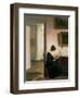 Woman Reading in an Interior-Carl Holsoe-Framed Premium Giclee Print