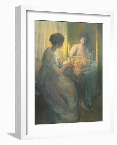 Woman Reading in Front of a Mirror-Hallie Champlin Hyde-Framed Giclee Print