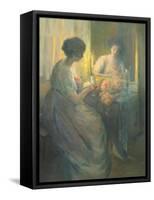 Woman Reading in Front of a Mirror-Hallie Champlin Hyde-Framed Stretched Canvas
