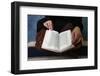 Woman reading Koran in Jumeirah mosque, Dubai, United Arab Emirates-Godong-Framed Photographic Print