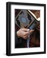 Woman Reading Koran, Jordan, Middle East-null-Framed Photographic Print