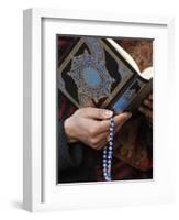 Woman Reading Koran, Jordan, Middle East-null-Framed Photographic Print
