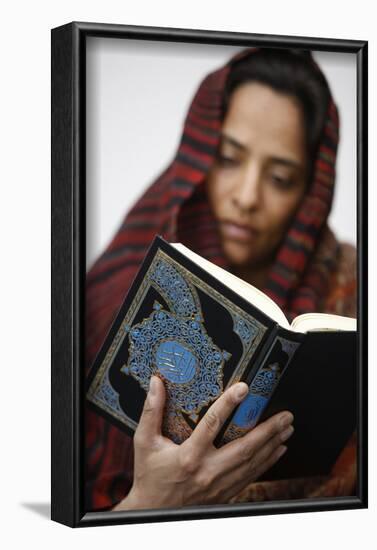 Woman reading Koran, Jordan-Godong-Framed Photographic Print