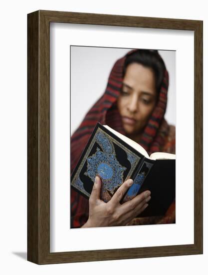 Woman reading Koran, Jordan-Godong-Framed Photographic Print