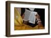 Woman reading Kuranic scriptures in Nizamuddin Dergah, Delhi, India-Godong-Framed Photographic Print