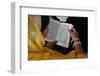 Woman reading Kuranic scriptures in Nizamuddin Dergah, Delhi, India-Godong-Framed Photographic Print