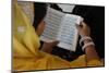 Woman reading Kuranic scriptures in Nizamuddin Dergah, Delhi, India-Godong-Mounted Photographic Print