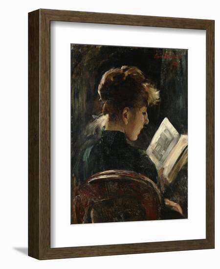 Woman Reading; Lesendes Madchen, 1888-Lovis Corinth-Framed Giclee Print